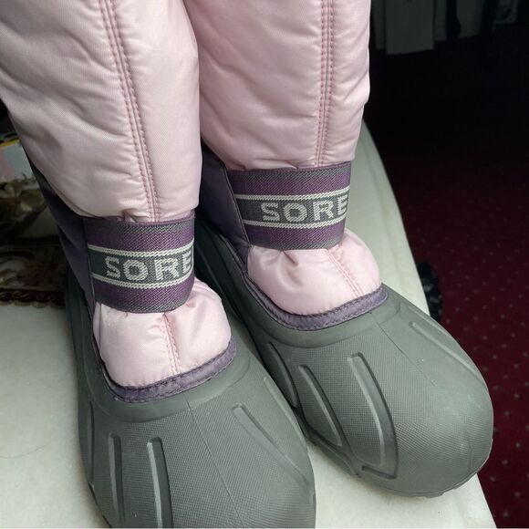 Sorel Kids Youth Cub Winter Snow Boots Light Pink and Plum Size 6 - Picture 2 of 6